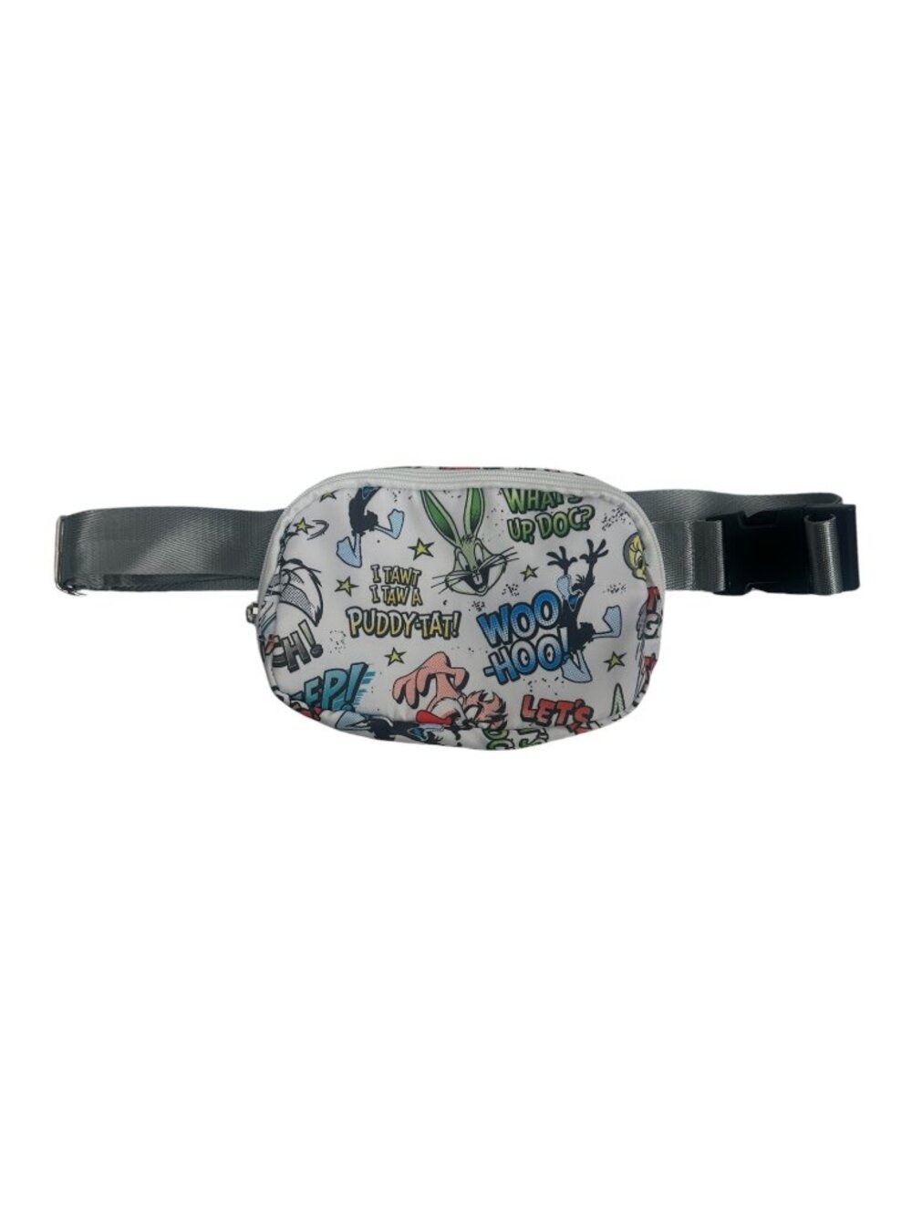 Warner Bros Looney Tunes Fanny Pack Belt Bag Unisex White Multicolor Retro Y2K